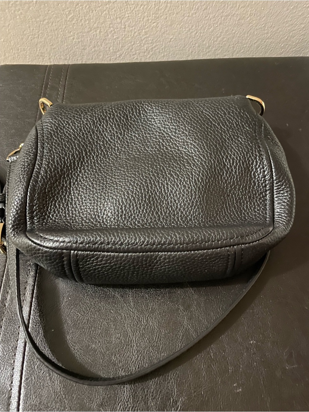 Michael Kors Black Pebbled Leather Crossbody with Gold Hardware - Picture 7 of 7